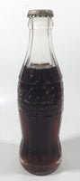 Vintage Coca-Cola 7 3/4" Tall 6oz Embossed Clear Glass Soda Pop Bottle Full Unopened