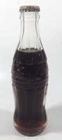 Vintage Coca-Cola 7 3/4" Tall 6oz Embossed Clear Glass Soda Pop Bottle Full Unopened