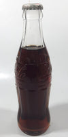 Vintage Coca-Cola 7 3/4" Tall 6oz Embossed Clear Glass Soda Pop Bottle Full Unopened