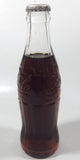 Vintage Coca-Cola 7 3/4" Tall 6oz Embossed Clear Glass Soda Pop Bottle Full Unopened