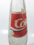 Vintage Coca-Cola Coke 45 Cent 9 1/2" Tall 355ml Paper Label Thumbprint Blurred Glass Soda Pop Bottle