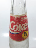 Vintage Coca-Cola Coke 45 Cent 9 1/2" Tall 355ml Paper Label Thumbprint Blurred Glass Soda Pop Bottle