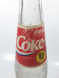 Vintage Coca-Cola Coke 45 Cent 9 1/2" Tall 355ml Paper Label Thumbprint Blurred Glass Soda Pop Bottle