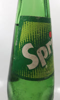 Vintage Sprite 9 3/4" Tall 300ml Paper Label Thumbprint Blurred Green Glass Soda Pop Bottle Full Unopened