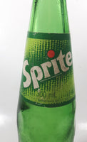 Vintage Sprite 9 3/4" Tall 300ml Paper Label Thumbprint Blurred Green Glass Soda Pop Bottle Full Unopened