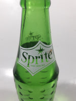 Vintage Sprite 7 3/4" Tall 7 Fl Oz Hobnail Green Glass Soda Pop Bottle Full Unopened
