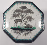 Vintage 1950s Peek Frean & Co Ltd London England Embossed Deer in Nature 5 1/2" Tall Tin Metal Container