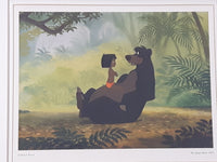 1967 Disney The Jungle Book Jungle Pals Mowgli and Baloo Park Operations Accentuate The Positives  "The Bear Necessities" 14" x 17" Wood Framed Picture