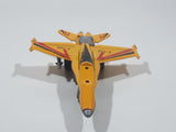 F-102 Jet Yellow Pull Back Die Cast Toy Airplane Busted Up
