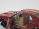 Vintage Yatming No. 1067 Ford Mustang Turbo Cob Red Die Cast Toy Car Vehicle with Opening Doors Missing Tires