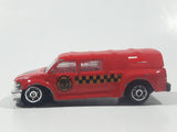 Unknown Brand Quad Cab Pickup Truck with Cap Fire Department Red Die Cast Toy Car Vehicle