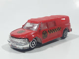 Unknown Brand Quad Cab Pickup Truck with Cap Fire Department Red Die Cast Toy Car Vehicle