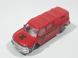 Unknown Brand Quad Cab Pickup Truck with Cap Fire Department Red Die Cast Toy Car Vehicle