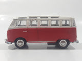 Maisto Volkswagen Van Samba Red and White 1/40 Scale Pull Back Die Cast Toy Car Vehicle with Opening Door