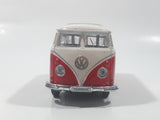Maisto Volkswagen Van Samba Red and White 1/40 Scale Pull Back Die Cast Toy Car Vehicle with Opening Door