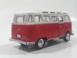 Maisto Volkswagen Van Samba Red and White 1/40 Scale Pull Back Die Cast Toy Car Vehicle with Opening Door