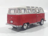 Maisto Volkswagen Van Samba Red and White 1/40 Scale Pull Back Die Cast Toy Car Vehicle with Opening Door