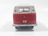 Maisto Volkswagen Van Samba Red and White 1/40 Scale Pull Back Die Cast Toy Car Vehicle with Opening Door