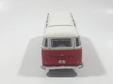 Maisto Volkswagen Van Samba Red and White 1/40 Scale Pull Back Die Cast Toy Car Vehicle with Opening Door