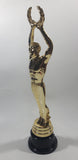 Man Holding Laurel Wreath Above His Head Gold 10 1/2" Tall Plastic Trophy Award Statue