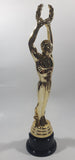Man Holding Laurel Wreath Above His Head Gold 10 1/2" Tall Plastic Trophy Award Statue
