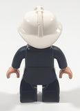 Lego Duplo Fire Chief Character Black Vest White Helmet 2 1/2" Tall Plastic Toy Figure