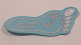Girl Guides CM '99 Light Blue Foot Print Shaped 1 1/4" x 3" Embroidered Fabric Patch Badge