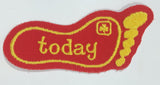Girl Guides Today Red Foot Print Shaped 1 1/4" x 3" Embroidered Fabric Patch Badge