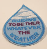 Girl Guides Guiding Together Whatever The Weather Rain Drop Shaped 2" x 3" Embroidered Fabric Patch Badge