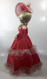 Vintage Bradley Style Big Eyes Southern Belle Red Dress and Hat 18" Tall Fabric with Vinyl Face Doll Made in Korea