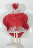 Vintage Bradley Style Big Eyes Southern Belle Red Dress and Hat 18" Tall Fabric with Vinyl Face Doll Made in Korea