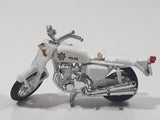 Vintage Yatming 1334 Honda CB-750 Four Police White Motor Cycle Die Cast Toy Vehicle Missing Parts