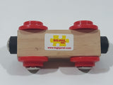 Bigjigs Rail Wood with Red Wheels and Magnetic Connector Wood Toy Train Car Vehicle