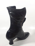 Vintage Black Victorian Style Boot 10" Tall Ceramic Ornamental Vase