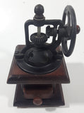 Antique Style Metal Hand Wheel Coffee Grinder Mill with Wood Base