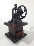 Antique Style Metal Hand Wheel Coffee Grinder Mill with Wood Base