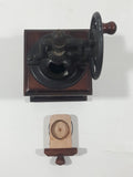 Antique Style Metal Hand Wheel Coffee Grinder Mill with Wood Base