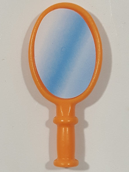 Geobra PlayMobil Plastic Orange 1 1/4" Toy Vanity Hand Mirror Accessory