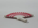 Geobra PlayMobil Plastic White and Dark Pink 1 3/8" Wide Toy Hand Fan Accessory