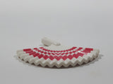 Geobra PlayMobil Plastic White and Dark Pink 1 3/8" Wide Toy Hand Fan Accessory