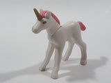 Geobra PlayMobil 2 1/4" Long White and Pink Baby Unicorn Animal Figure