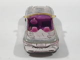 Mattel Polly Pocket Convertible Chrome and Pink Plastic Body Die Cast Toy Car Vehicle L4357 Cracked Windshield