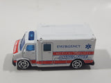 Motor Max No. 6034 Emergency Medical Services Ambulance Van White Die Cast Toy Car Vehicle with Opening Rear Doors