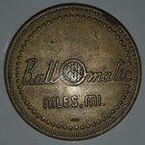 Vintage BallOmatic Niles, MI Golf Themed Metal Token Ball Marker Coin