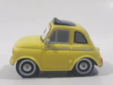 Disney Pixar Cars Fiat 500 Luigi Yellow Plastic Die Cast Toy Car Vehicle
