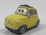 Disney Pixar Cars Fiat 500 Luigi Yellow Plastic Die Cast Toy Car Vehicle