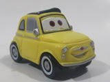 Disney Pixar Cars Fiat 500 Luigi Yellow Plastic Die Cast Toy Car Vehicle