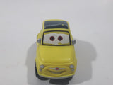 Disney Pixar Cars Fiat 500 Luigi Yellow Plastic Die Cast Toy Car Vehicle