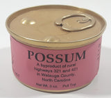 1990 Monty Joynes Boss finder Carolina Road Meat Gag Gift Nostalgic Possum A byproduct of rural Highways 321 and 421 Waste Not Want Not Pink Paper Label Sealed Metal Can Watauga County North Carolina