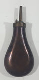 Antique 19th Century Civil War Style Cannons Rifles Flag Themed Bulb Shaped 7 1/4" Copper Metal Rifle Gun Powder Flask Bottle
